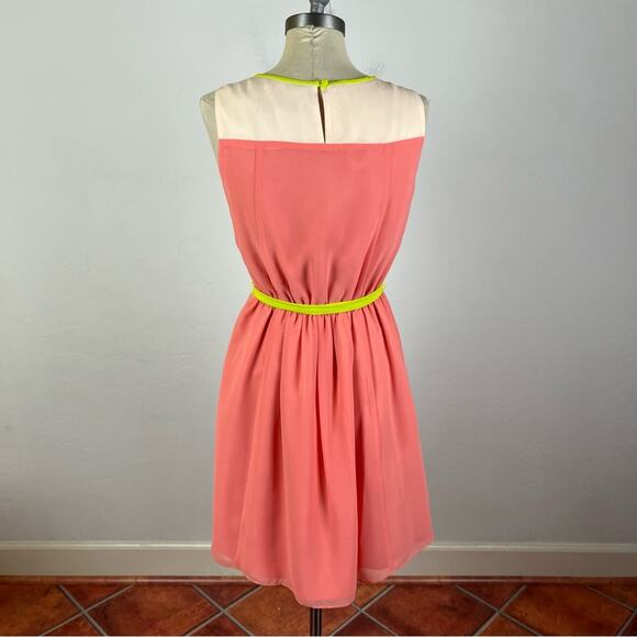 LOFT Pink Color Block Pleated Dress - Picture 7 of 9